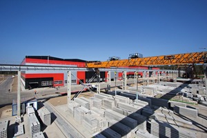  View from the storage area on one of the production facilities of the precast plant DSK Grad in Kotovo in the greater Moscow area 