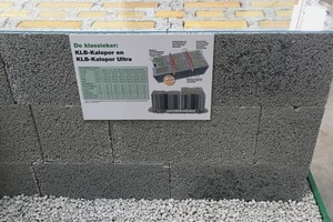  On site a sample wall demonstrates the highly thermal insulating properties of “KLB Kalopor Ultra” blocks in combination with thermal insulating plaster and brick slip cladding 