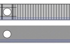  Fig. 3 Design principle of a conventional pretensioned concrete girder (top) and a pretensioned steelfiber concrete girder (bottom). 