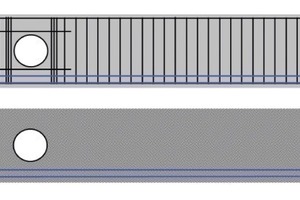  Abb. 3 Konstruktionsprinzip eines konventionellen Spannbetonträgers (oben) und eines vorgespannten Stahlfaserbetonträgers (unten). 