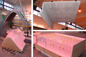  2Some of the precast components are provided with cut-outs for the exclusive lighting of the rooms (right)  