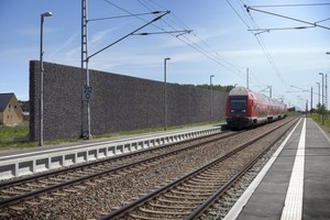  An Bahnstrecken nehmen die VBionen den Lärm auf und dämpfen ihn. Bei akustischen Tests erreichen die VBionen die Lärmdämpfungsklasse A3  