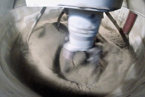  Mixer interior, material flow during mixing process 