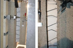  → Shear tests prior (left) and after (right) the test  