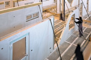 Production of the solid wall elements at the precast concrete factory 