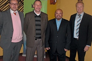  Fig. 3 Initiators and speakers showing (from the left): Dr. Ulrich Lotz, Thomas ­Swana, Shaiek Coe, Kimmo Vesterinen. 