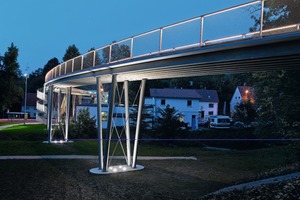  A bridge with glass-fiber reinforcement from Solidian. The next step might involve routes for pedestrians and micromobility that are elevated above existing roadways 