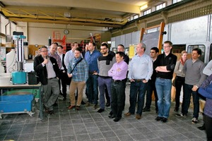  The Practice Workshop, headed by Markus Greim, Managing Director (pictured on the left, in front) at Schleibinger, took place on the second day of the event 