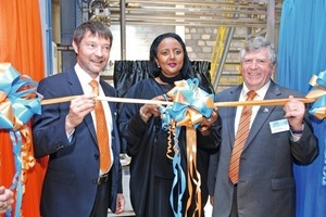  Amina Mohamed, Dick Purchase and Laurent Tainturier opened the new production site in Nairobi as a further step to strengthen the global network of the Master Builders Solutions brand 