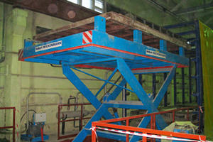  Fig. 4 Pallet elevating and lowering stations are planned at both ends of the curing chamber. 