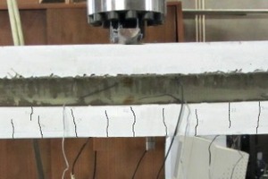  6Failure mode for specimens F1-F3: a) development of cracks in the bottom SFRSCC layer; b) development of macro-cracks in both layers; c) perforation of the concrete cover by the GFRP connector  