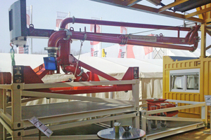  Concrete distribution module inside the building excavation that is too large for conventional concrete pumps 