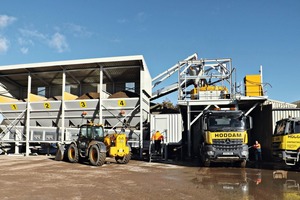  The static batch plant of Rapid at the Hoddam Contracting plant in ­Ecclefechan, Scotland 