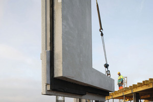  Two tower cranes were used to move the precast elements into their final installation positions 