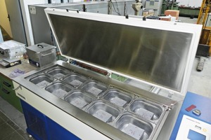  8Test set-up with inserted specimens to determine freeze-thaw resistance at the Stuttgart Materials Testing Institute 