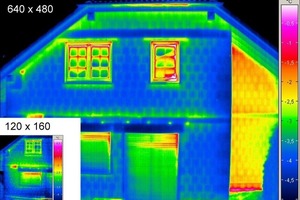  Abb. 10 Vergleich unterschiedlicher Detektorauflösungen: 120 x 160 Pixel einer Einsteiger- und 640 x 480 Pixel einer Profikamera (maßstäblich). 