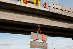  The concrete slabs are raised on their sides 