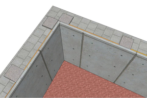  → 3 Detail of reinforced-concrete construction (Ducon shear walls + waterproof reinforced concrete columns)  