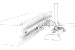  Universal adapter, example of use with slanting upstand 