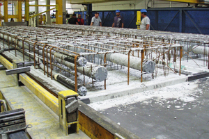  5Double-wall production with ducts for tendons in the precast plant 