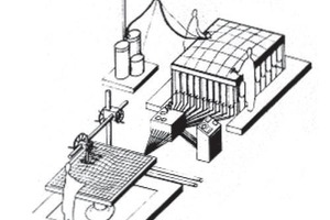  Fig. 3 Entwürfe von verschiedenen flexiblen Schalungssystemen von  Renzo Piano, Hans Jansen, Van  Roosbroeck, Lars Spuybroek (im Uhrzeigersinn von oben links). 