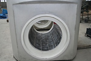  The manhole components are produced in various conduit shapes and material, this one here was produced with basalt lining 