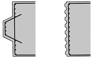  2Joint design with ­reinforced single ­projection (left) and non-reinforced fine keying (right) [6] 