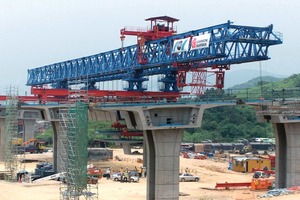  Segmentbrücke Deep Bay Link in Hongkong während der Errichtung [5] 