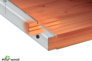  Edge design and dovetail joint of the Mywood UPplus softwood board 