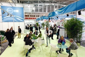  Abb. 1 Das Motto des großen FBS Gemeinschaftsstandes auf der Ifat Entsorga 2010: „Alles fließt durch Beton“.  