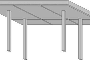  1Flat floor composed of semi-precast floor slabs  