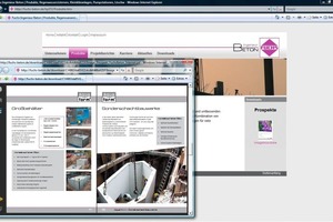  Fig. 6 The Internet presence as distribution medium: it is also possible to distribute brochures and flyers as PDF download. (Beton Fuchs). 