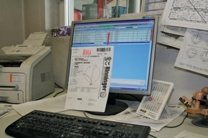  Fig. 1 The  manufacturing slip with all key production parameters and a printed barcode.  