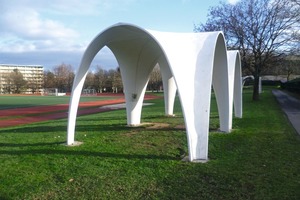  <div class="bildtext_en">Research pavilion “TexLes” made of ­carbon-fiber reinforced concrete shells in real design</div> 