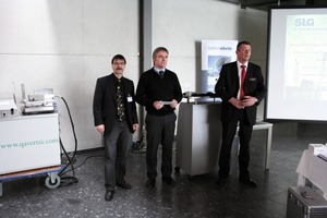  Abb. 1 SLG-Geschäftsführer Dietmar Ulonska, SLG-Vorstandsmitglied Raphael Klostermann und Gastgeber Jörg Rasbieler. 