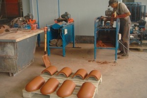  Fig. 10 Manual production of custom tiles. 