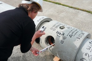  Fig. 6 a and b Measurement and documentation of the house connections by the building owner. 