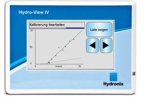  Anzeige der Multipunkt-Kalibrierung auf dem Hydro-View (Hydro-View IV ist in mehreren Sprachen erhältlich)  