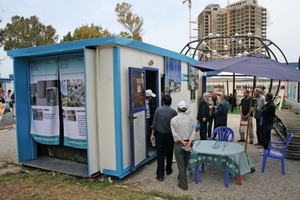  The exhibitors in the outdoor area, here the stand of BFS, Casagrande Group, were also pleased about the many visitors 