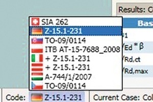  Abb. 7 Im Modul Durchstanzbewehrung verfügbare Normen. 