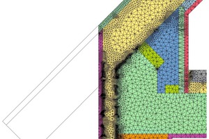  FEM-Netze haben den Vorteil, beliebige Formen exakter abbilden und berechnen zu können – etwa runde, frei geformte oder schräg verlaufende Bauteile  