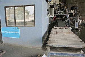  The linear wet press for concrete curbstone production was supplied by British manufacturer Wil Mil 