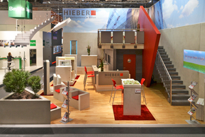  Der Messestand von Hieber auf der Bau 2013 bestand aus Betonfertigteilen  