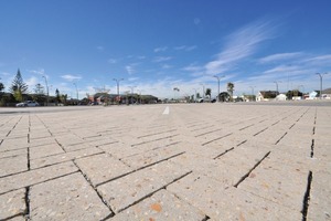  One of the completed paved surfaces at Blue Route Mall which clearly show the voids between the pavers 