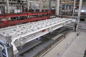  Distance pieces inserted in the precast concrete elements as well as the spacers of the turning device ensure to keep the desired height of the double wall 