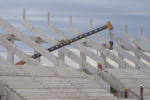  Erection of the seat row panels  