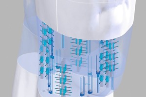  Abb. 2 Schnittmodell von der Skulptur aus Betonfertigteilen. 