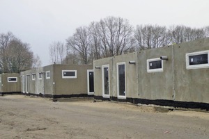  In this unfinished building, the individual precast modules can be clearly seen 