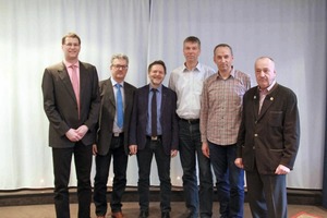  The new Executive Board, from left to right: Dr.-Ing. Jens Pott, Managing Director, Wolfgang Braun, Chairman, Dr.-Ing. Johannes Furche, Co-Chairman, Dipl.-Ing. Bertram Schumann, First Deputy Chairman, Dipl.-Ing. Robert Leonhardt, Second Deputy Chairman, and Dr.-Ing. ­Michael Schwarzkopf, Co-Chairman. Missing in the photo is Friedrich Schrewe, Co-Chairman 