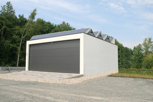  Scheme: Solar modules from Akkon GmbH on the roof of a Zapf garage  